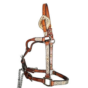 Kathy's Sterling Silver Overlay Weanling Western Show Halter with Tory Lead